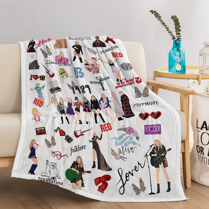 Taylor Swift Printed, Fluffy Fleece Blanket