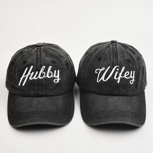 Hubby Wifey Embroidered Baseball Cap