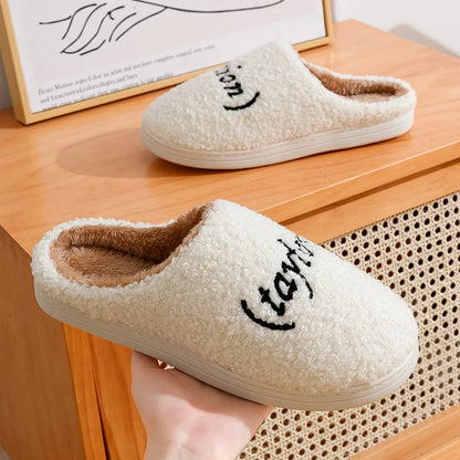 Winter Slippers Taylor's Style Thick Sole Version Men Women TS Swifties Music Tour Anti-slip Fur Cushion Slides Plush Home Shoes