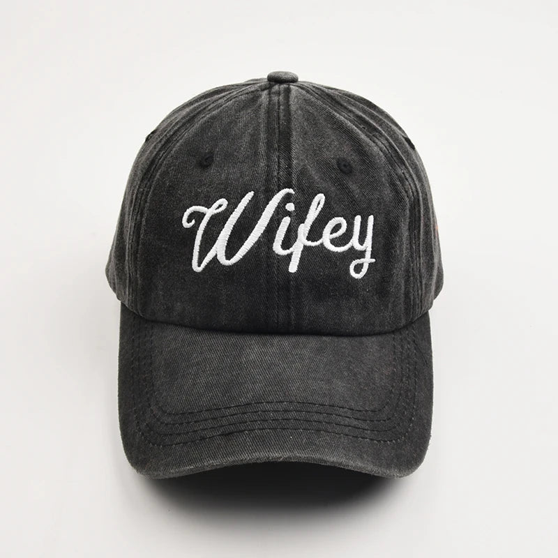 Hubby Wifey Embroidered Baseball Cap