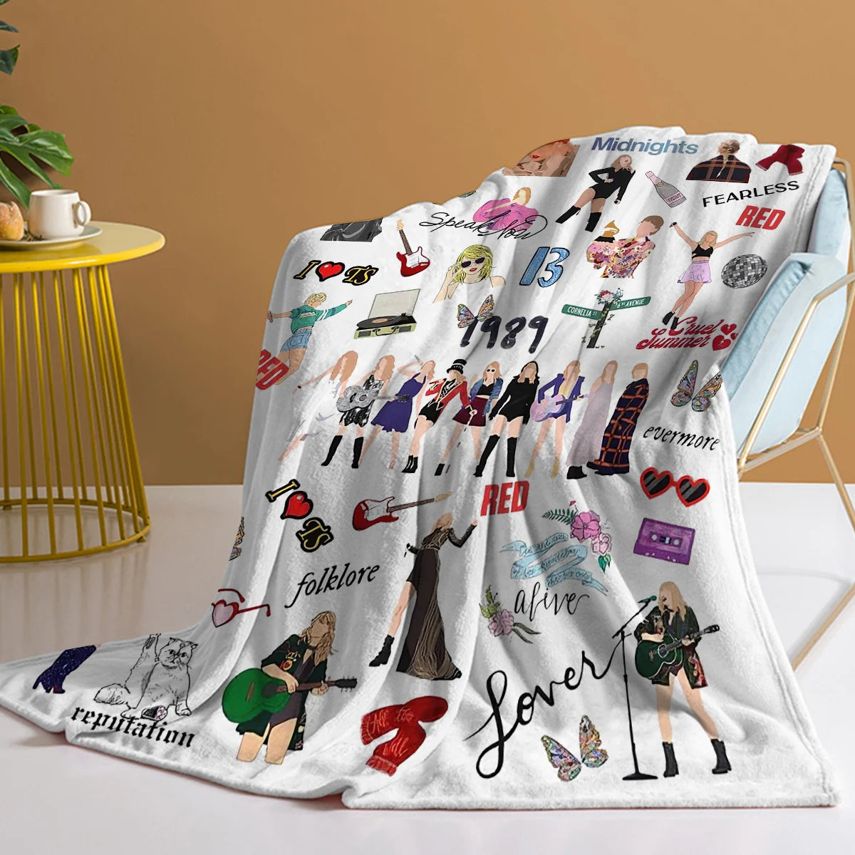 Taylor Swift Printed, Fluffy Fleece Blanket