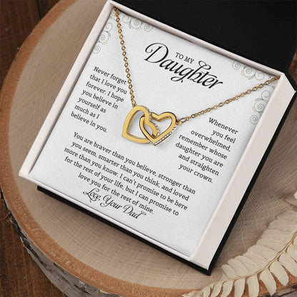 To My Daughter | never Forget That I Love You - Interlocking Hearts necklace