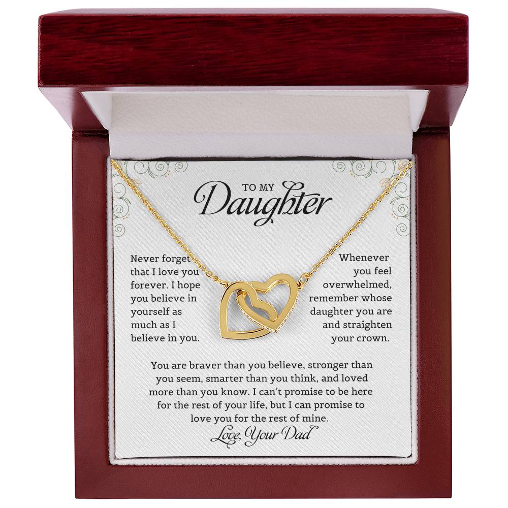 To My Daughter | never Forget That I Love You - Interlocking Hearts necklace