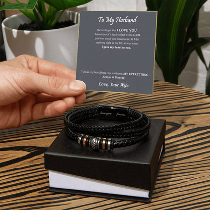 To My Husband | You Are My Everything - Men's "Love You Forever" Bracelet