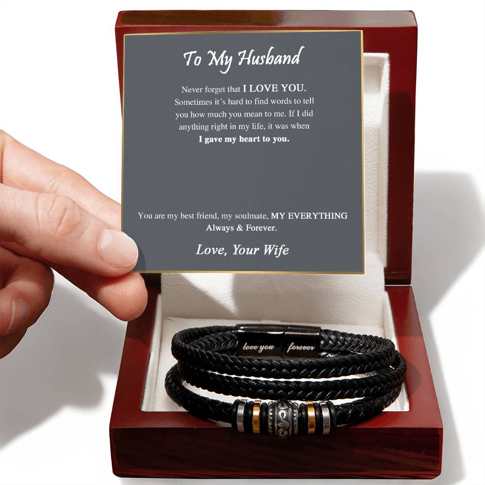 To My Husband | You Are My Everything - Men's "Love You Forever" Bracelet