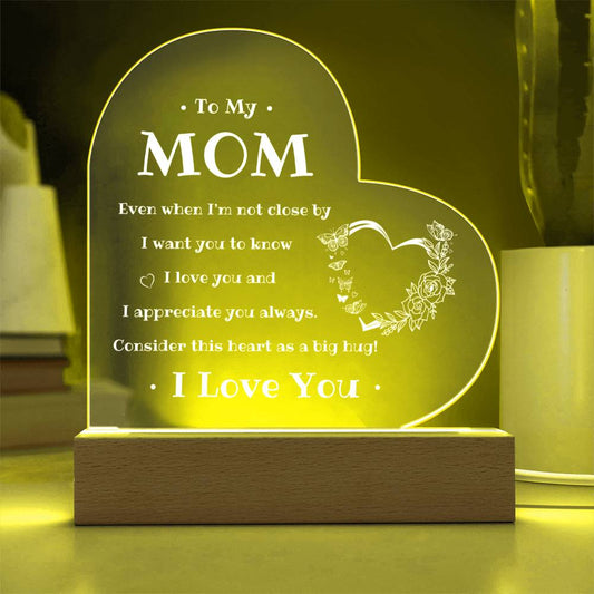 To My Mom | Printed Heart Acrylic Plaque